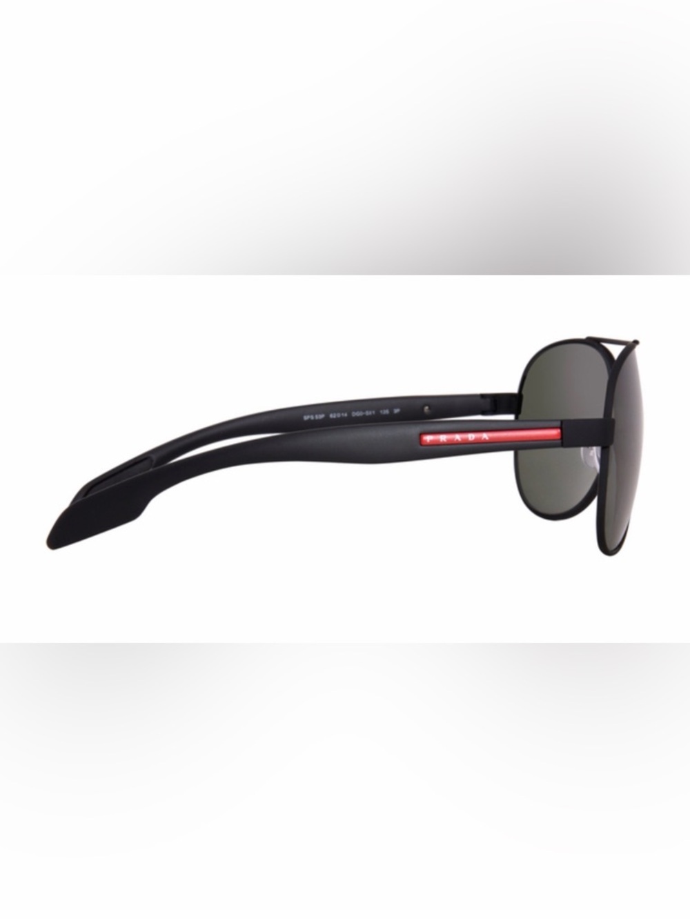 Prada Black PS 53PS Linea Rosa Aviator Sunglasses with Red Logo Case - Picture 4 of 9